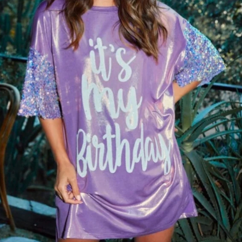 Sale🥳 'It's My Birthday' Sequin Sleeve Dress - Picture 4 of 4